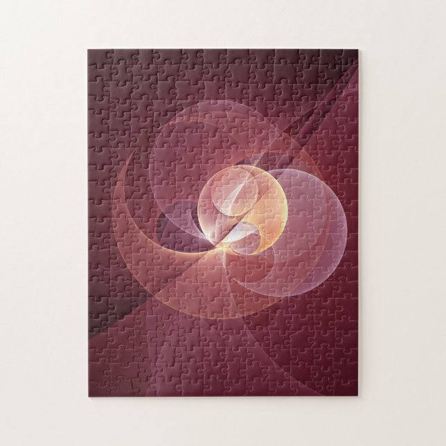 Movement Abstrakt Modern Wine Red Pink Fraktal Kun Puzzle (Vertikal)