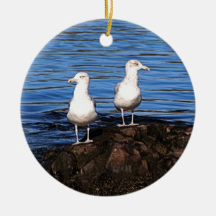 Möven auf den Felsen Keramikornament