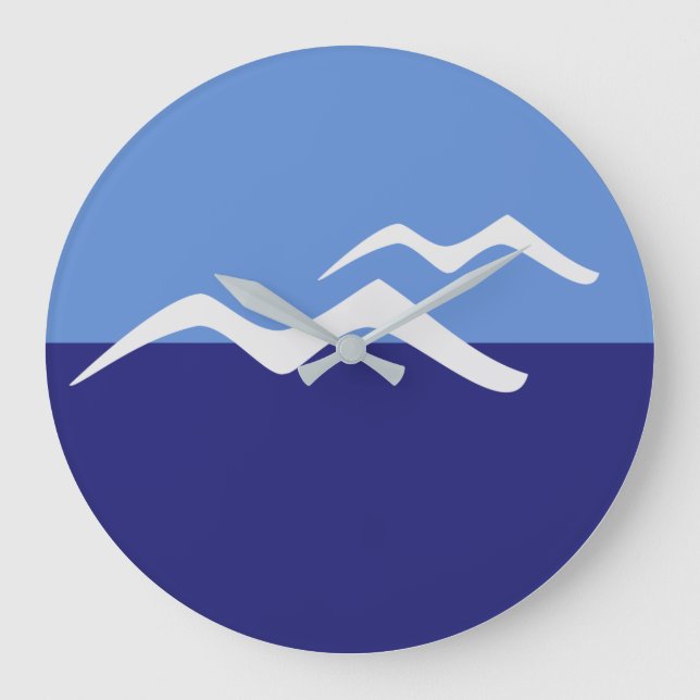 Möven/runde (große) Wanduhr (Vorderseite)