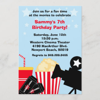 Movie Birthday Party Einladung