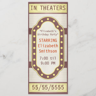 Movie Birthday Party Marquee Einladung