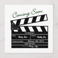 Movie Clapboard Hochzeit speichern Sie das Datum