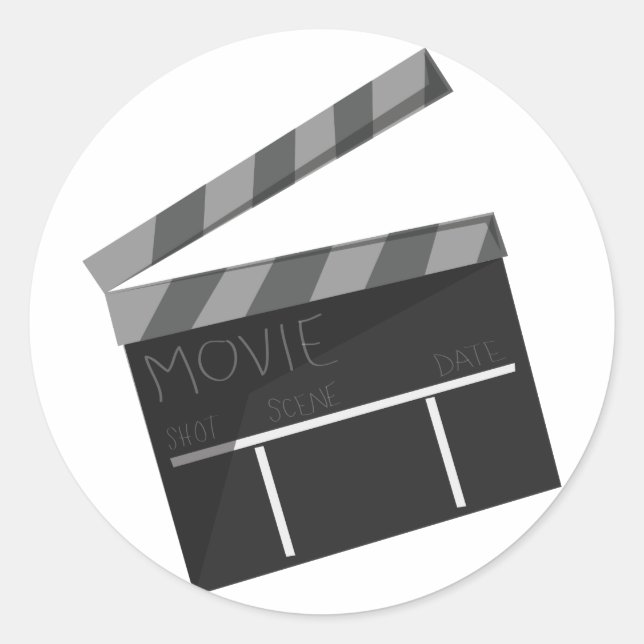 Movie Clapper Runder Aufkleber (Vorderseite)