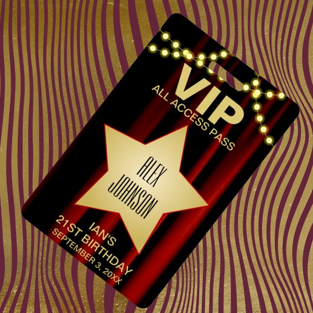 Movie Lights Gold Star Hollywood VIP Pass Ausweis (Von Creator hochgeladen)