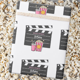 Movie Night Birthday Party For Girls Geschenkpapier