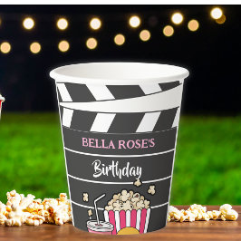 Movie Night Birthday Party For Girls Pappbecher