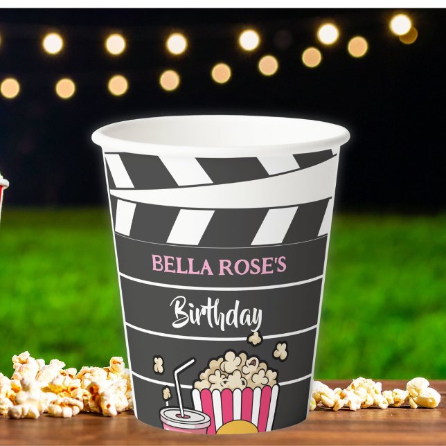 Movie Night Birthday Party For Girls Pappbecher (Von Creator hochgeladen)