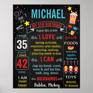Movie Night Birthday Party Meilenstein Poster