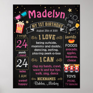Movie Night Birthday Party Meilenstein Poster