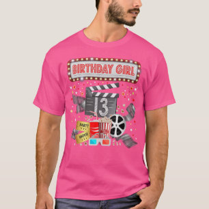 Movie Night Birthday Party Pajama Slumber Popcorn T-Shirt