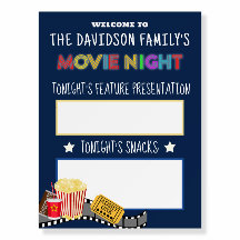 Movie Night Concept Stand Family Poster