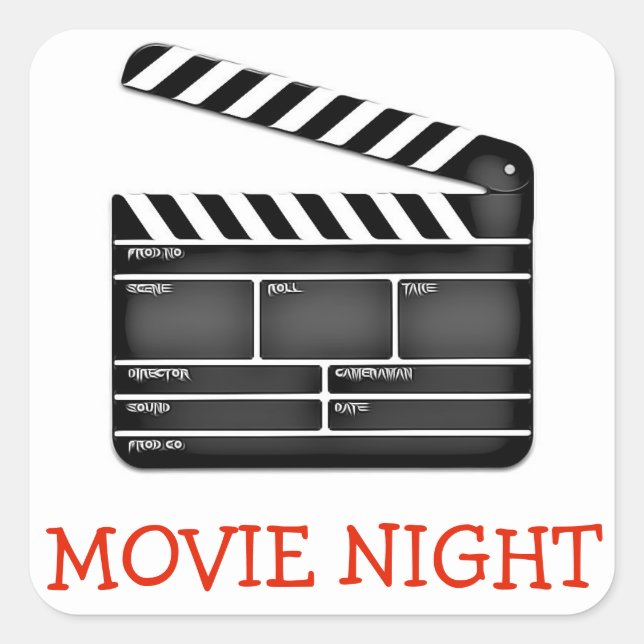 Movie Night Cut Sign Geburtstagsparty Sticker (Vorderseite)