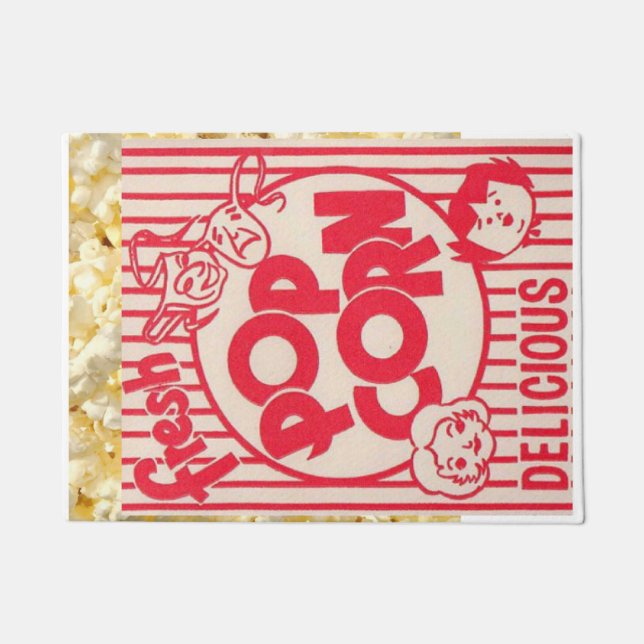 Movie Night Fresh Popcorn Retro Look Fußmatte (Vorderseite)