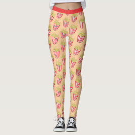 Movie Night Fun Popcorn Muster Leggings