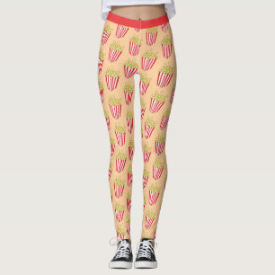 Movie Night Fun Popcorn Muster Leggings