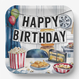 Movie Night Popcorn Geburtstagsparty Pappteller