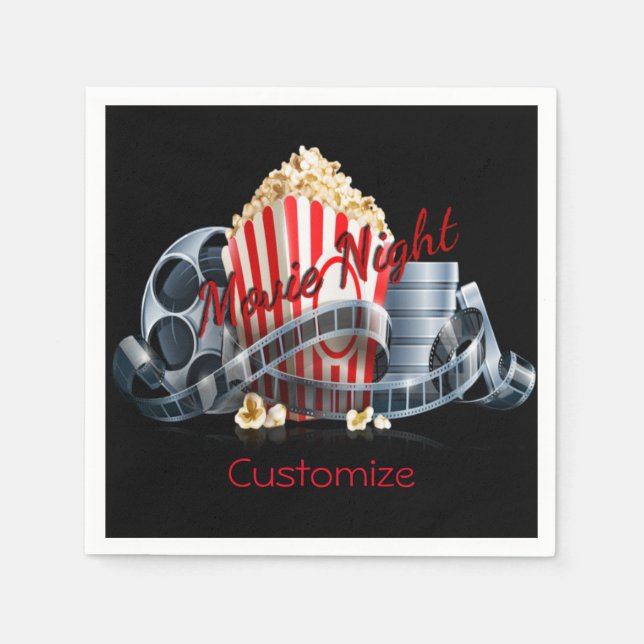 Movie Night Popcorn Napkins Serviette (Vorderseite)