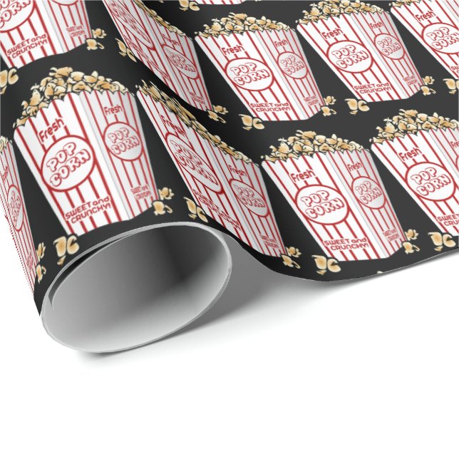Movie Popcorn Muster Packpapier thematisch (Rolleneckpunkt)