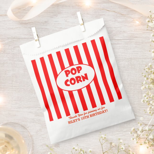 Movie Popcorn Personalisiert Gastgeschenk Bag Geschenktütchen (Ausgeschnitten)