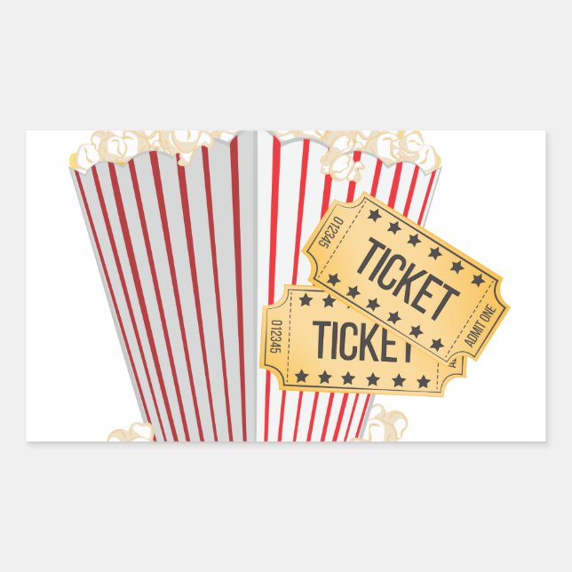 Movie Popcorn Rechteckiger Aufkleber (Vorderseite)