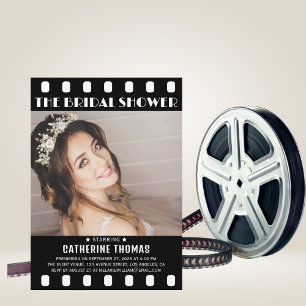 Movie Poster Film Strip Black And White Wedding Einladung