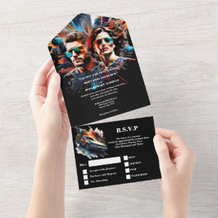 Movie Poster Thema Hochzeit Helden Thriller All In One Einladung