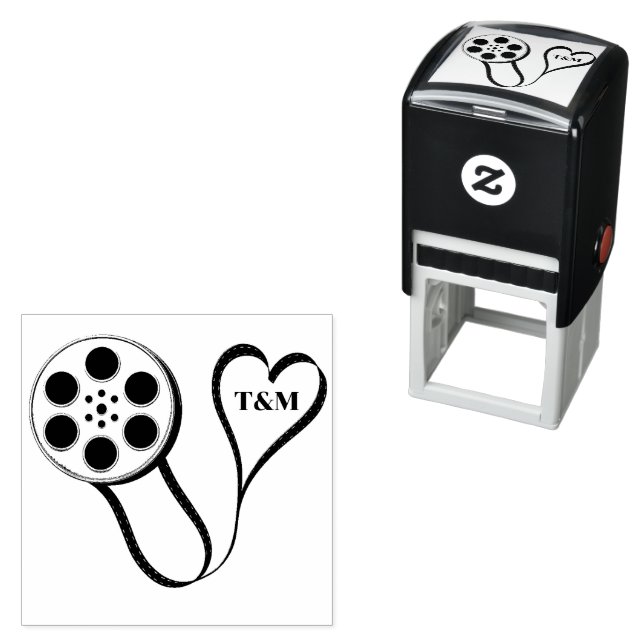 Movie Reel Liebe Personalisierte Hochzeit Permastempel (Beispiel)