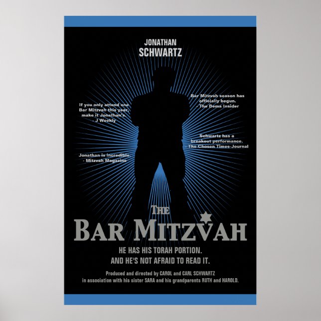 Movie Star Bar Mitzvah Poster Black Navy Blue (Vorne)