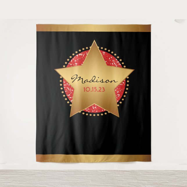 MOVIE STAR HOLLYWOOD BROADWAY Foto-Op Hintergrund Wandteppich (Vorderseite)