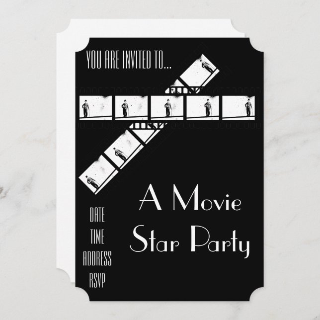 Movie Star Hollywood kleidet sich Party Einladung (Vorne/Hinten)