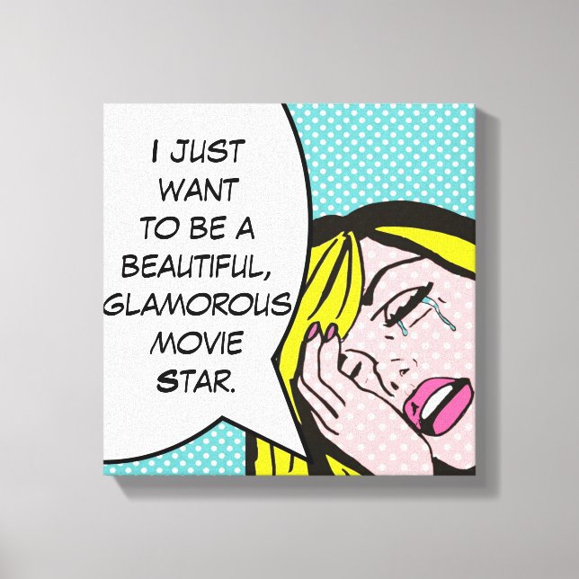Movie Star Pop Art Stretched Canvas Print Leinwanddruck (Vorderseite)