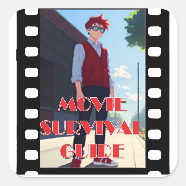 Movie Survival Guide Mascot Square Aufkleber (Vorderseite)