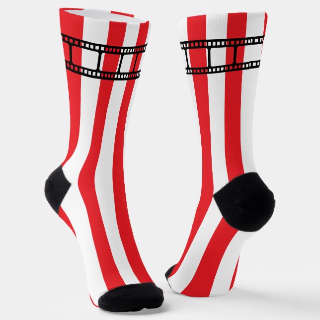 Movie Theater Cinema Lover Stripes and Clap Board Socken (Gewinkelt)