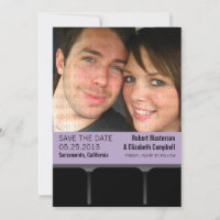 Movie Theater Foto Save the Date Einladung, Lilac