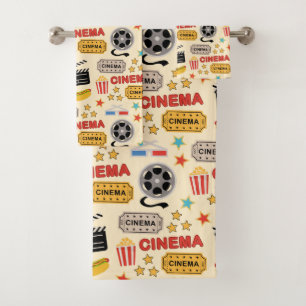 Movie Theater Fun Muster Badhandtuch Set