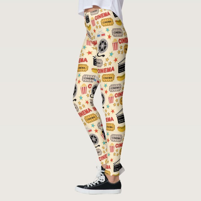 Movie Theater Fun Muster Leggings (Links)