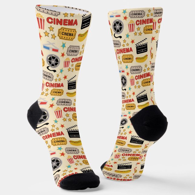 Movie Theater Fun Muster Socken (Gewinkelt)