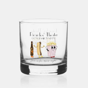 Movie Theater Konzession Stand Hotdog Popcorn Rock Whiskyglas