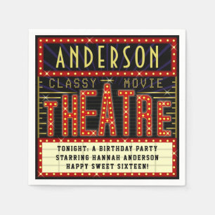 Movie Theater Marquee Name Serviette