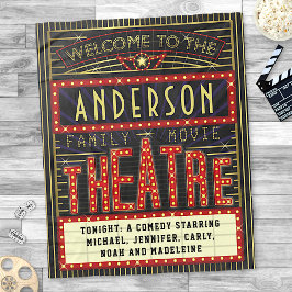 Movie Theater Marquee Zuhause Cinema | INDIVIDUELL Fleecedecke