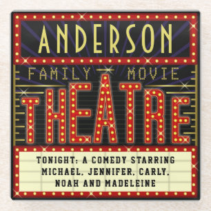 Movie Theater Marquee Zuhause Cinema  Individuelle Glasuntersetzer