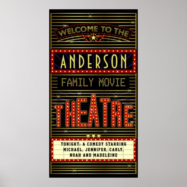 Movie Theater Marquee Zuhause Cinema | Name Long Poster (Vorne)