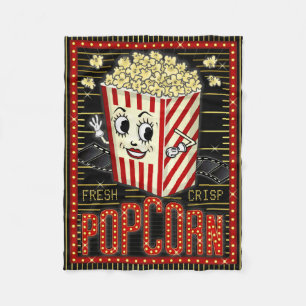 Movie Theater Marquee Zuhause Cinema Popcorn Fleecedecke
