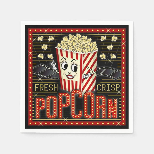 Movie Theater Marquee Zuhause Cinema Serviette (Vorderseite)
