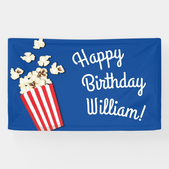 Movie Theater Popcorn Banner (Horizontal)