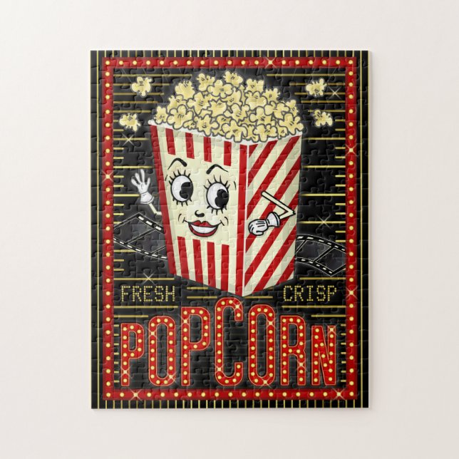 Movie Theatre Homcinema Popcorn Marquee Puzzle (Vertikal)