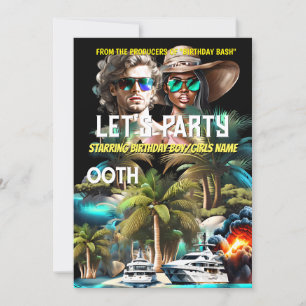 Movie Thema Strand Insel Super Held Erwachsene Par Einladung