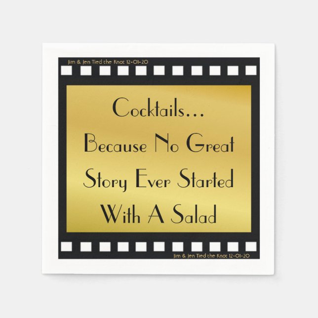Movie Theme Cocktail Party Napkins Serviette (Vorderseite)