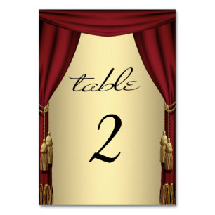 Movie Theme Gold Tischnummern