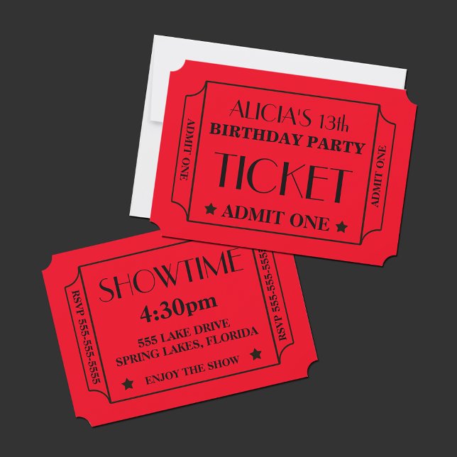 Movie Ticket Geburtstagsparty Einladung (Von Creator hochgeladen)